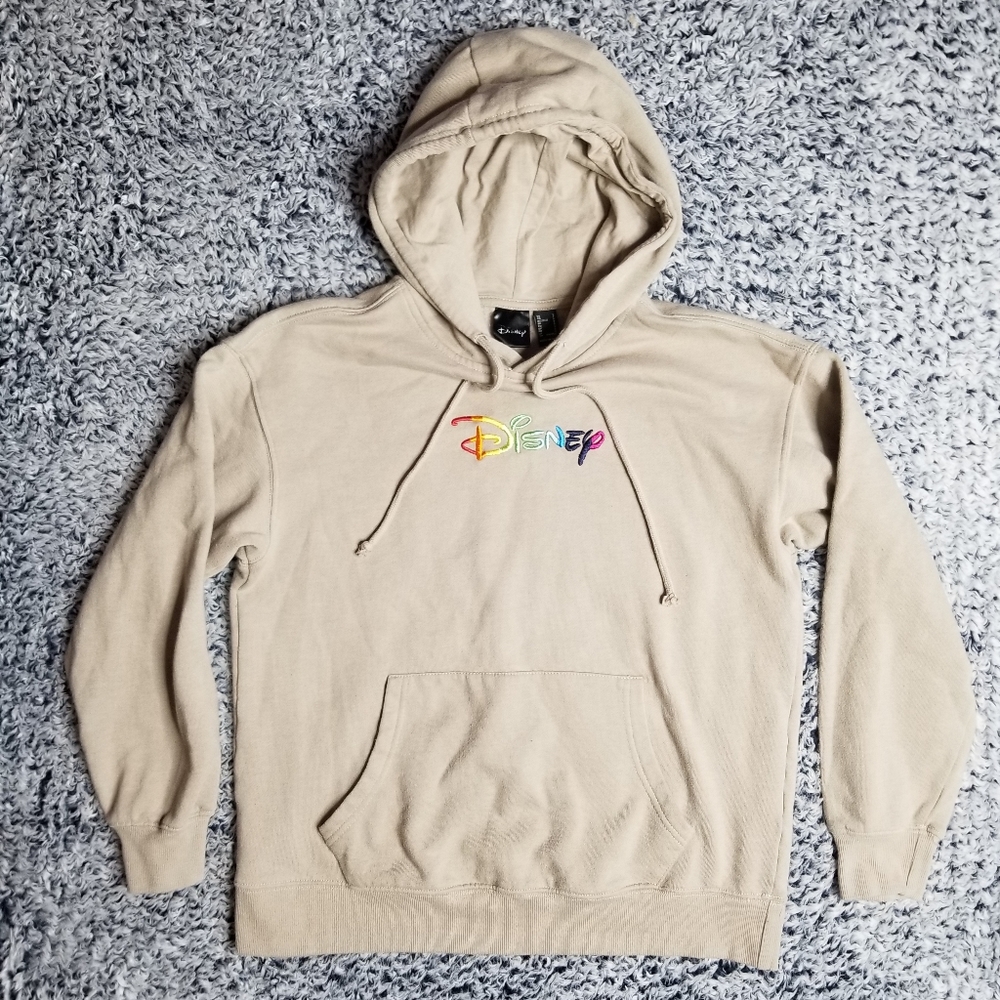Disney Rainbow Print Tan Hoodie